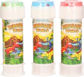 3x Dinosaurus bellenblaas flesjes met spelletje 60 ml voor kinderen - Uitdeelspeelgoed - Grabbelton speelgoed