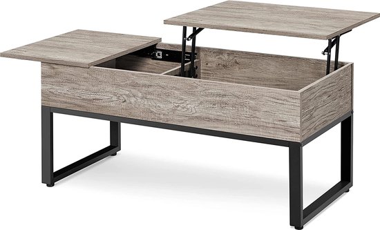 Verstelbare salontafel 100x98x65cm - met opbergruimte en planken - met