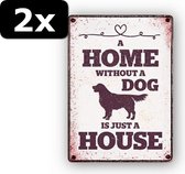 2x - WAAKBORD HOME WITHOUT DOG 21X15CM