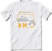 A34 Comet leger T-Shirt | Unisex Army Tank Kleding | Dames / Heren Tanks ww2 shirt | Blueprint | Grappig bouwpakket Cadeau - Wit - S