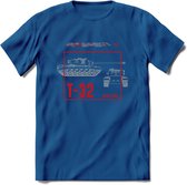 T32 Heavy tank leger T-Shirt | Unisex Army Tank Kleding | Dames / Heren Tanks ww2 shirt | Blueprint | Grappig bouwpakket Cadeau - Donker Blauw - M