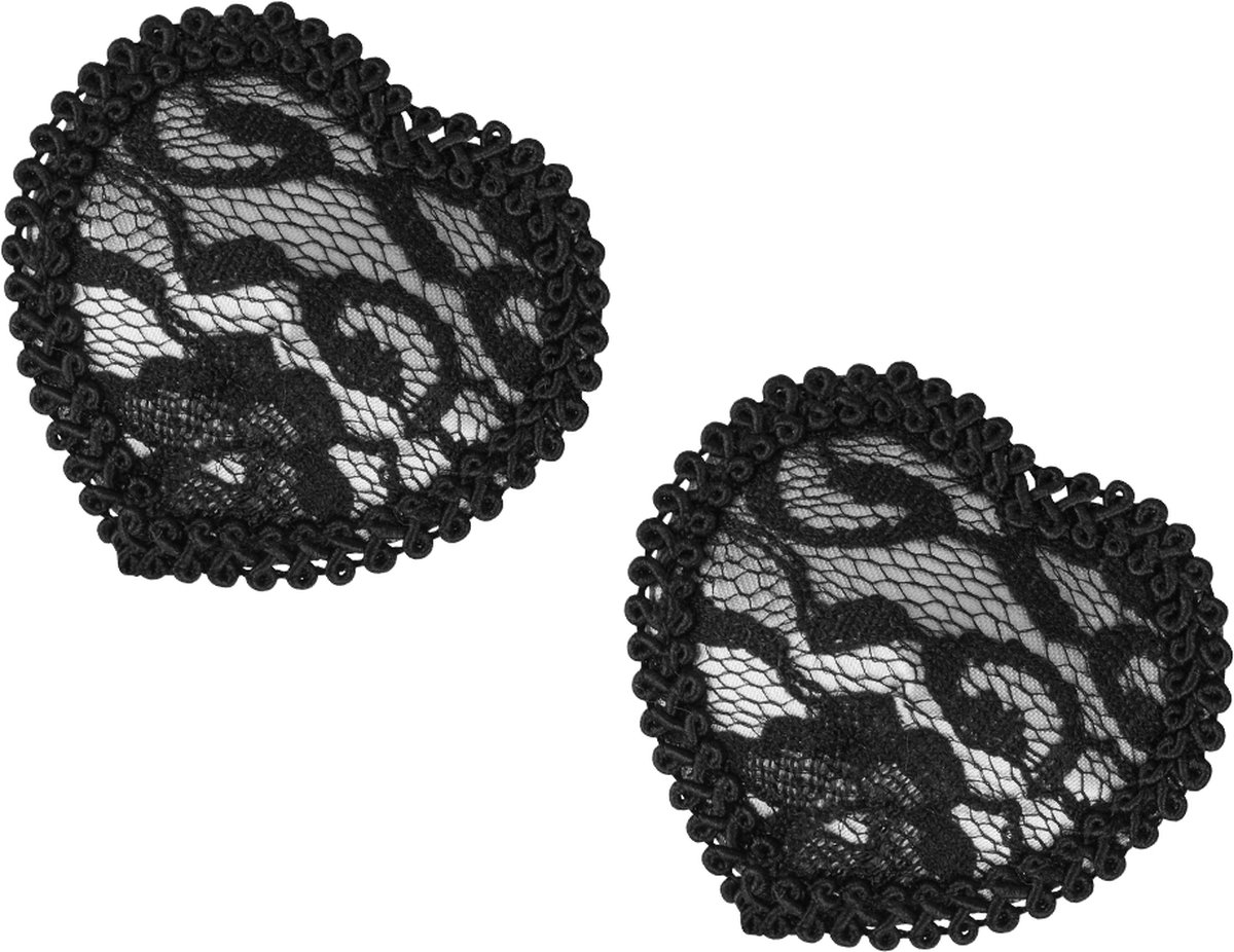 EIS, borstsieraden, hartvormige pasteitjes, zwart-zilver, zelfklevend