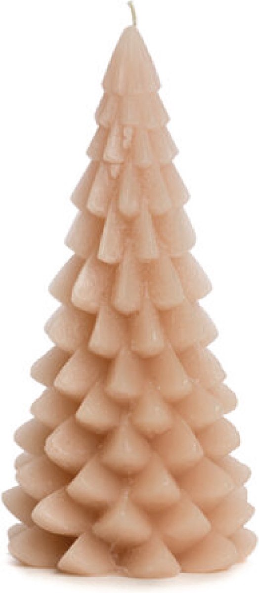 Rustik Lys kaars kerstboom skin 1 stuk 6,3x12cm roze