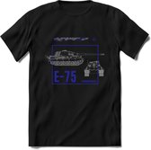 E75 leger T-Shirt | Unisex Army Tank Kleding | Dames / Heren Tanks ww2 shirt | Blueprint | Grappig bouwpakket Cadeau - Zwart - 3XL