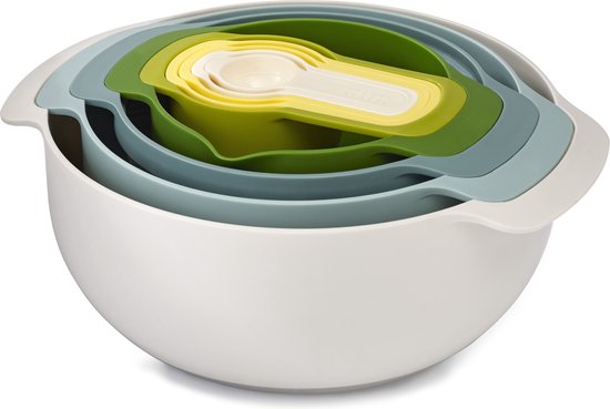 Joseph Joseph Nest 9 Plus Schalenset - Incl. 5 Maatcupjes - Polypropyleen - 9 Stuks - Opal