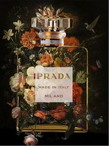 Glasschilderij - Parfum Bloemen Prada - 80 x 120 x 0,4 cm