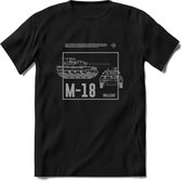 M18 Hellcat leger T-Shirt | Unisex Army Tank Kleding | Dames / Heren Tanks ww2 shirt | Blueprint | Grappig bouwpakket Cadeau - Zwart - L