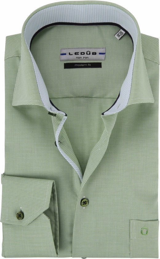 visueel pleegouders Zo veel Ledub - Overhemd Groen Non Iron MF - 46 - Heren - Modern-fit | bol.com