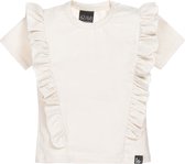 Vertical ruffle t-shirt nude /