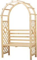 Rozenboog met bank - tuinbank - massief hout - 120 x 55 x 207 cm