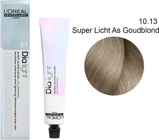L'Oréal Professionnel Dia Light 10.13 Super Licht As Goudblond haarkleur.