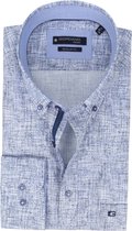 Giordano - Overhemd Kennedy Dessin Donkerblauw - XL - Heren - Modern-fit
