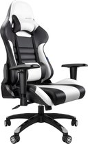 Bureaustoel - Draaibare gamingstoel - Computerstoel - Hoge rugleuning - Gamestoelen - PU-lederen zitting - voor kantoor - Meubels - wit