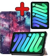 Hoesje Geschikt voor iPad Mini 6 Hoes Case Tablet Hoesje Tri-fold Met Screenprotector - Hoes Geschikt voor iPad Mini 6 Hoesje Hard Cover Bookcase Hoes - Galaxy.