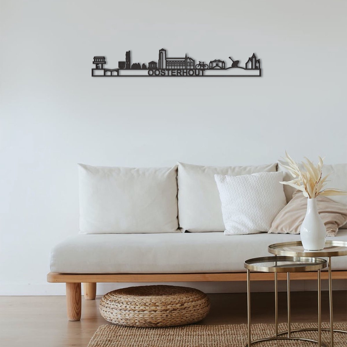 Skyline Oosterhout Zwart Mdf 130 Cm Wanddecoratie Voor Aan De Muur Met Tekst City Shapes