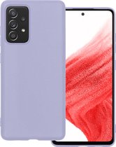 Samsung Galaxy A53 Hoesje Lila Siliconen - Samsung Galaxy A53 Case Back Cover Lila Silicone - Samsung Galaxy A53 Hoesje Siliconen Hoes Lila