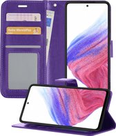 Hoesje Geschikt voor Samsung A53 Hoesje Book Case Hoes Portemonnee Cover Walletcase - Hoes Geschikt voor Samsung Galaxy A53 Hoes Bookcase Hoesje - Paars