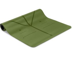 Liforme Yoga Mat - 185 cm x 68 cm x 0,42 cm - Olijf Groen | Duurzame en comfortabele yogamat met perfecte grip voor de ultieme yogasessie |