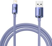 Baseus iPhone kabel 2 Meter geschikt voor Apple iPhone 6,7,8,9,X,XS,XR,11,12,13 - iPhone oplader kabel - iPhone lader kabel - Lightning USB kabel,  (purple) CAJY000105