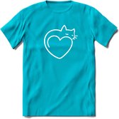 Sleepy Cat - Katten T-Shirt Kleding Cadeau | Dames - Heren - Unisex | Kat / Dieren shirt | Grappig Verjaardag kado | Tshirt Met Print | - Blauw - S