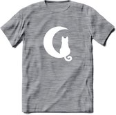 Nacht Wacht - Katten T-Shirt Kleding Cadeau | Dames - Heren - Unisex | Kat / Dieren shirt | Grappig Verjaardag kado | Tshirt Met Print | - Donker Grijs - Gemaleerd - XL