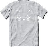 Wat heb jij daar? - Katten T-Shirt Kleding Cadeau | Dames - Heren - Unisex | Kat / Dieren shirt | Grappig Verjaardag kado | Tshirt Met Print | - Licht Grijs - Gemaleerd - S