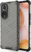 HONOR 50 Hoesje - Mobigear - Honeycomb Serie - Hard Kunststof Backcover - Zwart - Hoesje Geschikt Voor HONOR 50