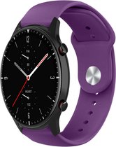 Siliconen Smartwatch bandje - Geschikt voor Strap-it Amazfit GTR 2 sport band - paars - GTR 2 - 22mm - Strap-it Horlogeband / Polsband / Armband
