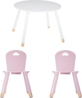 Sphera SET - Kindertafel en Kinderstoelen - Wit/Roze