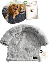 Luxe hondenmand voor op de bank, bed en grond | Dogsy fluffy hondenkussen van vegan materiaal & wasmachine-vriendelijk | in wit