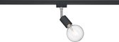 LED Railverlichting - Track Spot - Torna Dual Dolla - 2 Fase - E27 Fitting - Rond - Mat Zwart - Aluminium