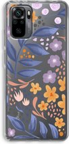 Case Company® - Xiaomi Redmi Note 10 Pro hoesje - Flowers with blue leaves - Soft Cover Telefoonhoesje - Bescherming aan alle Kanten en Schermrand