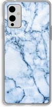 Case Company® - OnePlus 9 hoesje - Blauw marmer - Soft Cover Telefoonhoesje - Bescherming aan alle Kanten en Schermrand