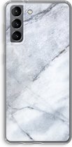 Case Company® - Samsung Galaxy S21 hoesje - Witte marmer - Soft Cover Telefoonhoesje - Bescherming aan alle Kanten en Schermrand