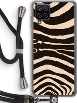 Case Company® - Samsung Galaxy A12 hoesje met Koord - Arizona Zebra - Telefoonhoesje met Zwart Koord - Bescherming aan alle Kanten en Over de Schermrand