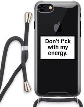 Case Company® - iPhone 8 hoesje met Koord - My energy - Telefoonhoesje met Zwart Koord - Extra Bescherming aan alle Kanten en Over de Schermrand