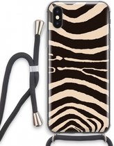 Case Company® - iPhone X hoesje met Koord - Arizona Zebra - Telefoonhoesje met Zwart Koord - Extra Bescherming aan alle Kanten en Over de Schermrand