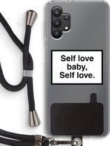 Case Company® - Samsung Galaxy A32 5G hoesje met Koord - Self love - Telefoonhoesje met Zwart Koord - Bescherming aan alle Kanten en Over de Schermrand