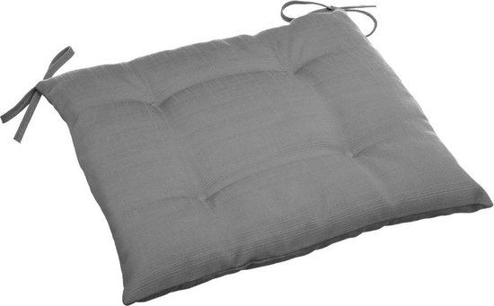 Coussins de chaise pour intérieur et extérieur / chaises de jardin de couleur gris 40 x 40 x 4 cm - Résistant à l' Water et aux UV