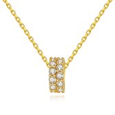 Gouden Ketting dames met ring zilver 925 Viva 14k goud verguld - Goudkleurige halsketting van Sophie Siero in Cadeauverpakking