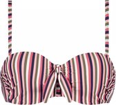 Sassy Stripe bandeau bikinitop Meerkleurig, Roze, Groen maat 38D (75D)