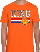 Koningsdag t-shirt King - oranje - heren - koningsdag outfit / kleding S