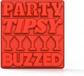 ijsblokjesvorm Party 13 x 14 cm siliconen rood