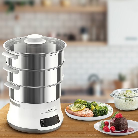 Tefal Convenient Series Deluxe VC502D - Stoomkoker - 3 Schalen - Timer - 1800W