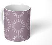 Mok - Mandala - Roze - Wit - Patroon - Bloemen - Mokken - 350 ML - Beker - Uitdeelcadeautjes
