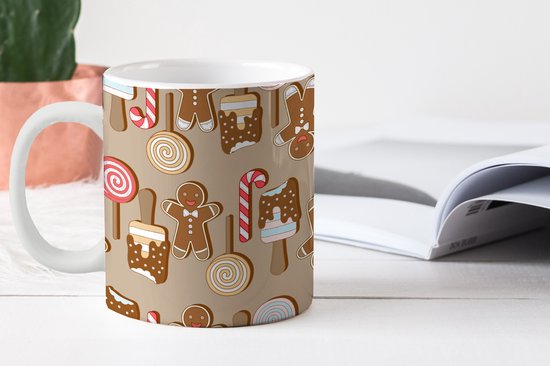 Tasse - Tasse à café - Noël - Biscuits - Snoep - Motifs - Tasses - 350 ML - Tasse - Tasses à café - Tasse à thé - Décoration Sinterklaas - Cadeaux pour enfants - Chaussures cadeaux Sinterklaas