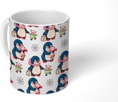 Mok - Koffiemok - Pinguïn - Sneeuwvlok - Varken - Winter - Design - Mokken - 350 ML - Beker - Koffiemokken - Theemok