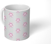 Mok - Koffiemok - Cupcake - Roze - Doodle - Patronen - Mokken - 350 ML - Beker - Koffiemokken - Theemok