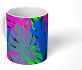 Mok - Koffiemok - Neon - Monstera - Jungle - Patronen - Mokken - 350 ML - Beker - Koffiemokken - Theemok