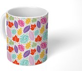 Mok - Koffiemok - Stippen - Bladeren - Regenboog - Patronen - Mokken - 350 ML - Beker - Koffiemokken - Theemok